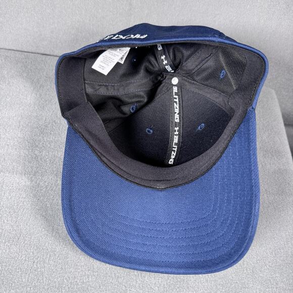 Under Armour Hat Cap Fitted Mens Small Medium Navy USA Flag Freedom Blitzing - Picture 7 of 11